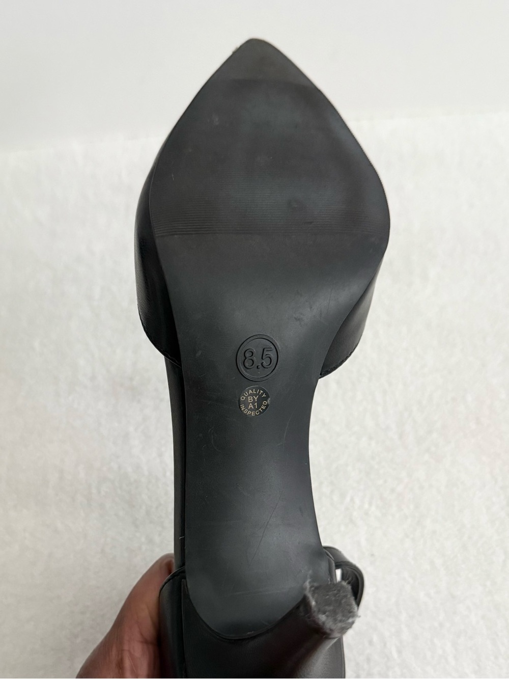 Black Pointed Toe Heels Women’s 8.5 Ankle Strap Office - Picture 8 of 9